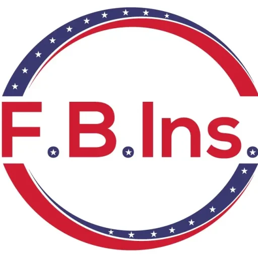 Logo featuring the letters F.B. in a circular design with red, white, and blue colors, accented by stars.